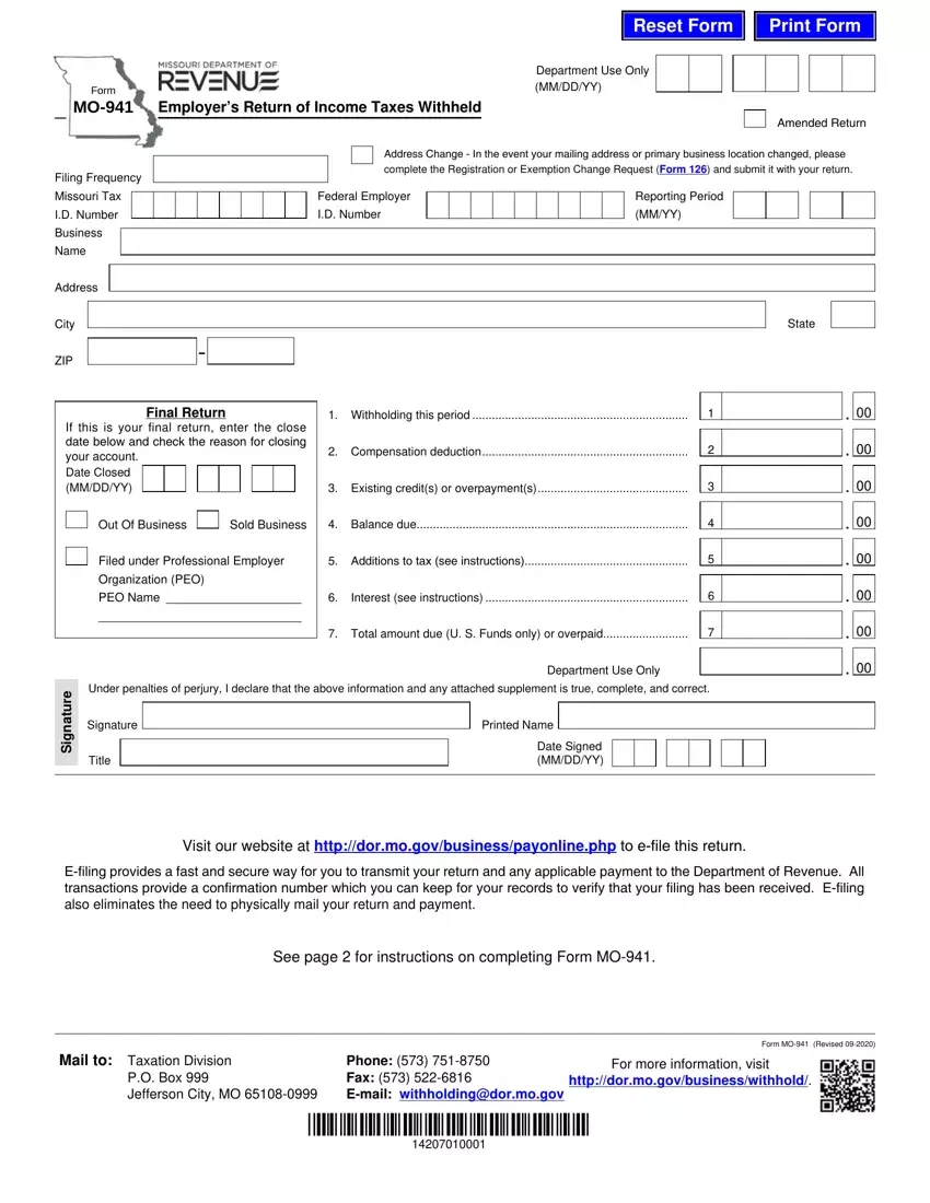 Mo 941 Form first page preview
