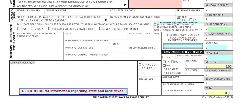 step 3 to filling out title license