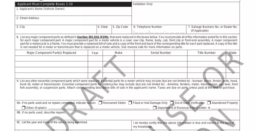 filling in mo form 551 step 1