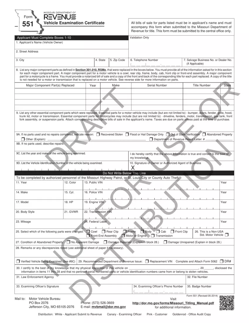 Mo Form 551 first page preview