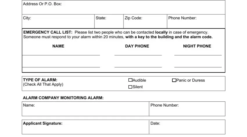 stage 2 to entering details in modesto police department alarm permit