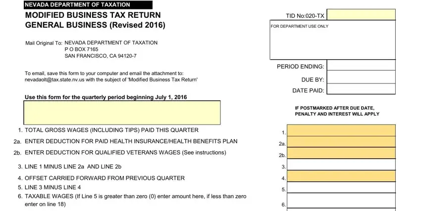 portion of empty spaces in nv modified business tax form