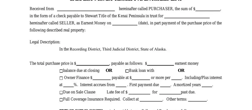 stage 1 to completing  earnest money agreement pdf