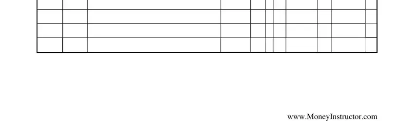 Filling in printable check registry step 3