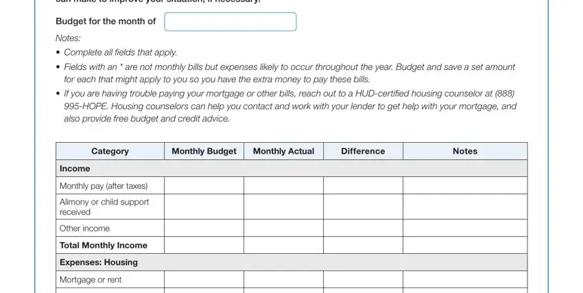 freddie mac budget worksheet gaps to complete