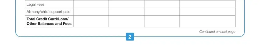 fannie may pdf budget Legal Fees, Alimonychild support paid, Total Credit CardLoan Other, and Continued on next page fields to complete