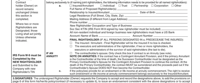 stage 4 to entering details in mony life insurance beneficiary change form