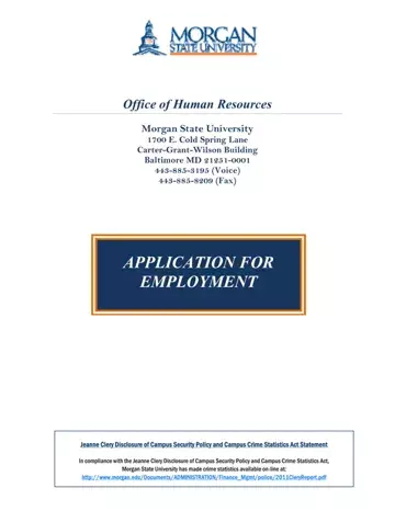 Morgan Employment Application Preview
