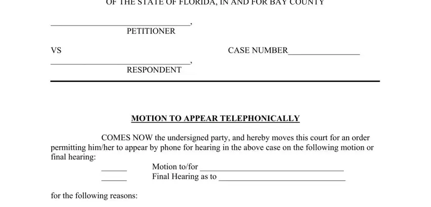 completing middle district of florida motion to appear telephonically step 1