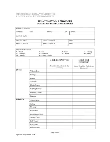 Move Inspection Report Form Preview