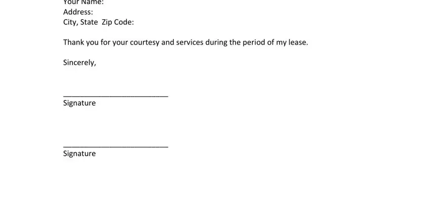 Filling out move out notice letter template stage 2
