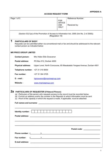 Mr Price Application Form Preview