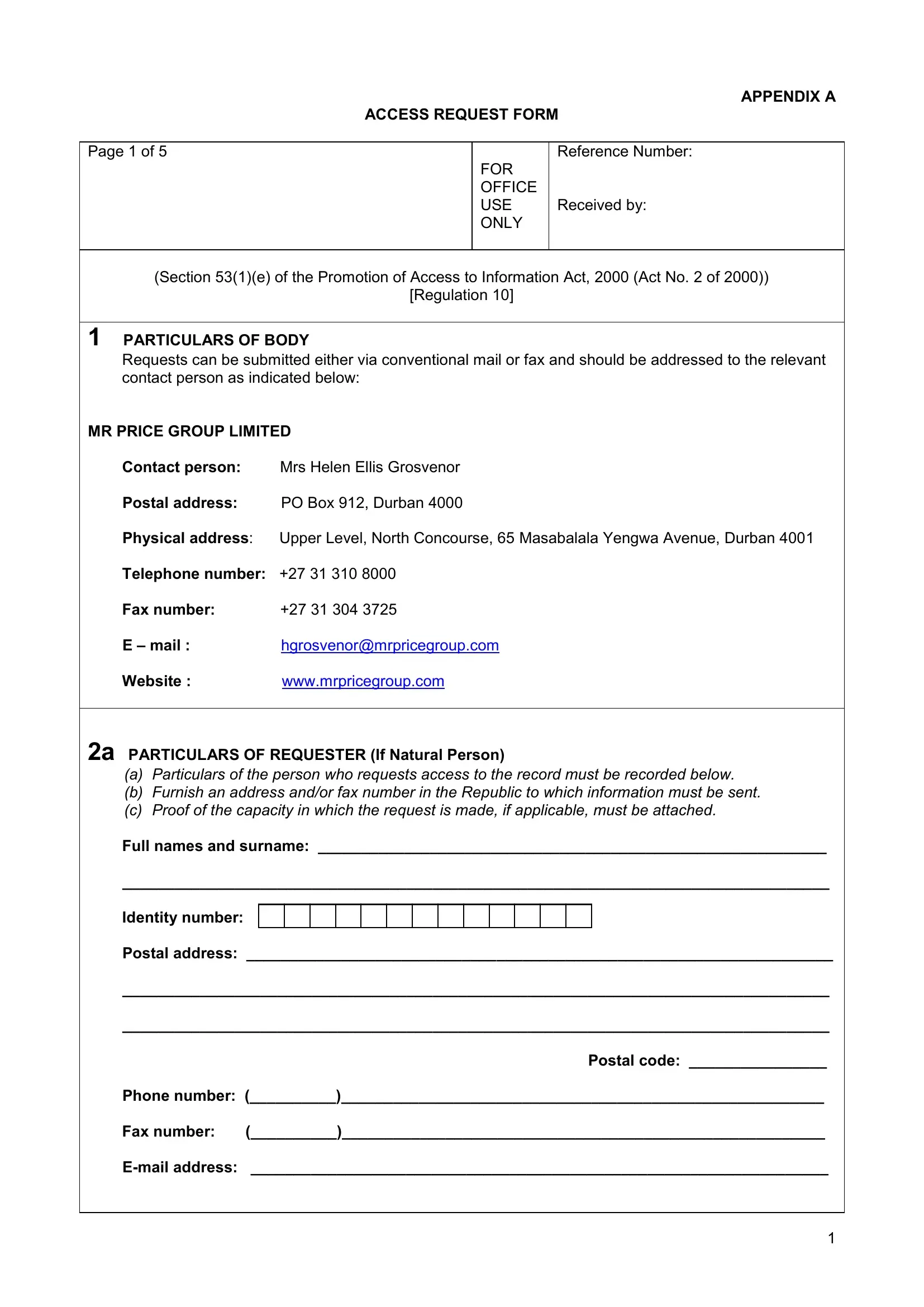 Mr Price Application Form ≡ Fill Out Printable PDF Forms Online