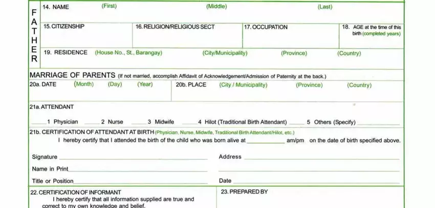 step 2 to filling out birth certificate sample