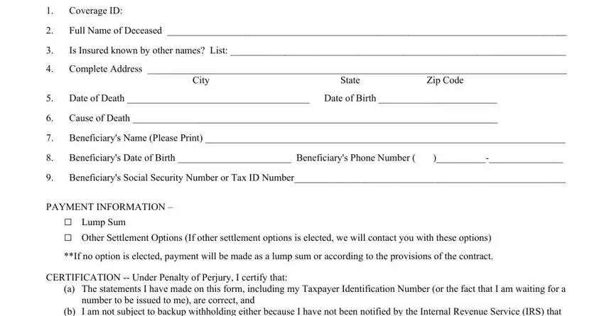 filling in mutual of omaha death claim form part 1