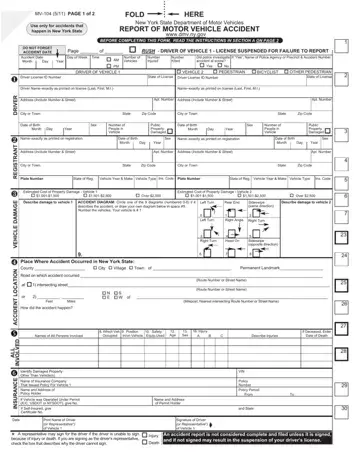 Mv 104 Ny Report Accident Form Preview