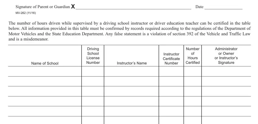 Finishing mv 262 form ny stage 2