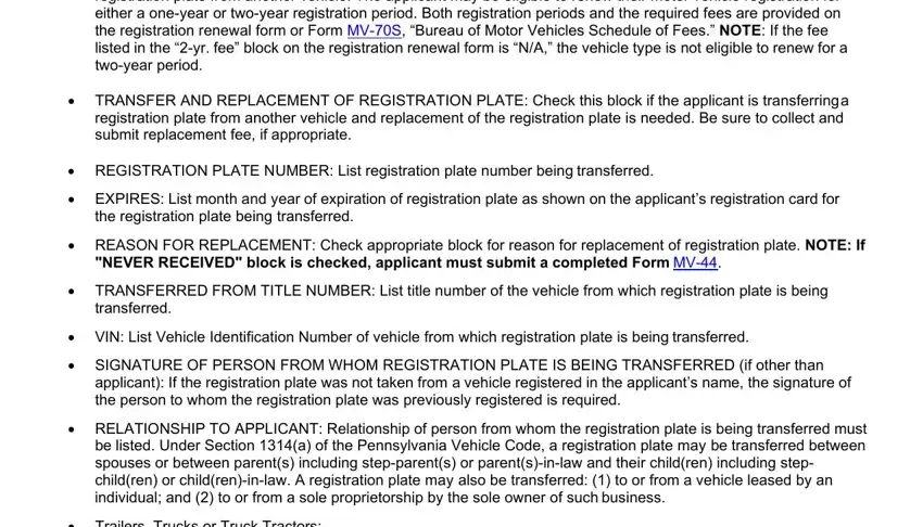 Filling out mv 4 pa step 2