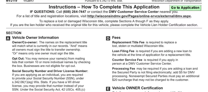 part 1 to filling in mv2119