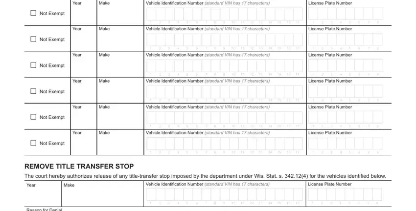 Finishing wisconsin iid exemption form step 2