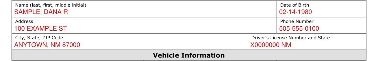 Form MVD-11268 example filled out, owner Information