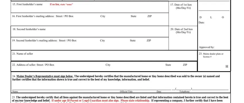 application for certificate of title maine mvt 2 A lienholder is the institution or, First lienholders name, If no lien state none, First lienholders mailing address, City, State, ZIP, Second lienholders name, Second lienholders mailing, City, State, ZIP, Date of st lien MoDayYr, Date of nd lien, and MoDayYr blanks to insert