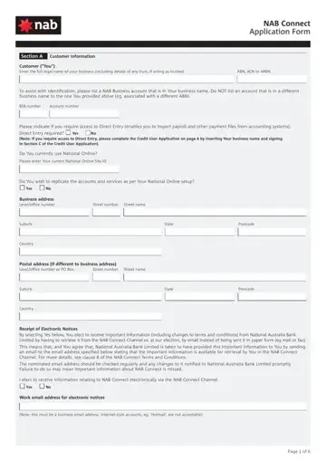 Nab Connect Application Form Preview