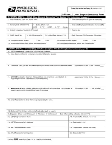 Nalc Grievance Form Preview