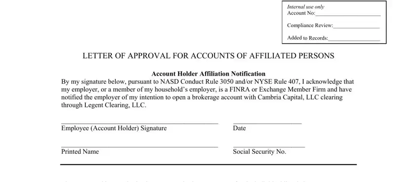 example of fields in sample 407 letter compliance