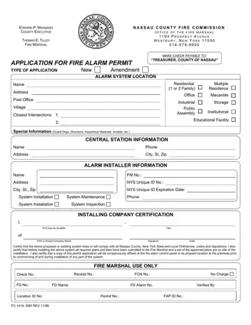 Nassau County Fire Marshal Form Preview