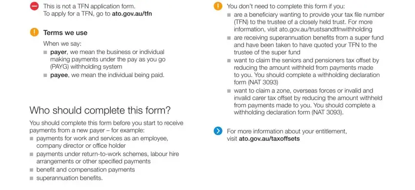 stage 1 to completing ato tax declaration form