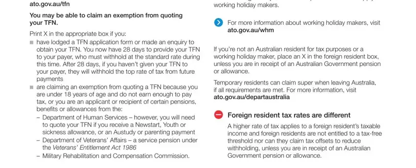 Finishing ato tax declaration form part 3