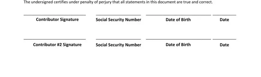 part 4 to filling out contributor package form