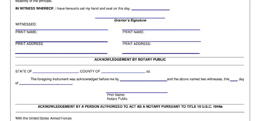 step 2 to entering details in power loco parentis