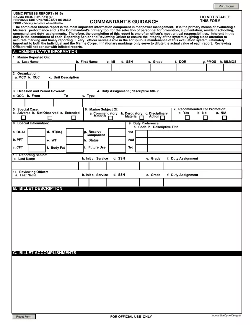 Navmc 10835 Form first page preview