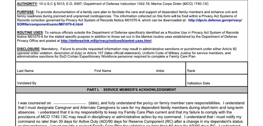 family care plan usmc blanks to fill in