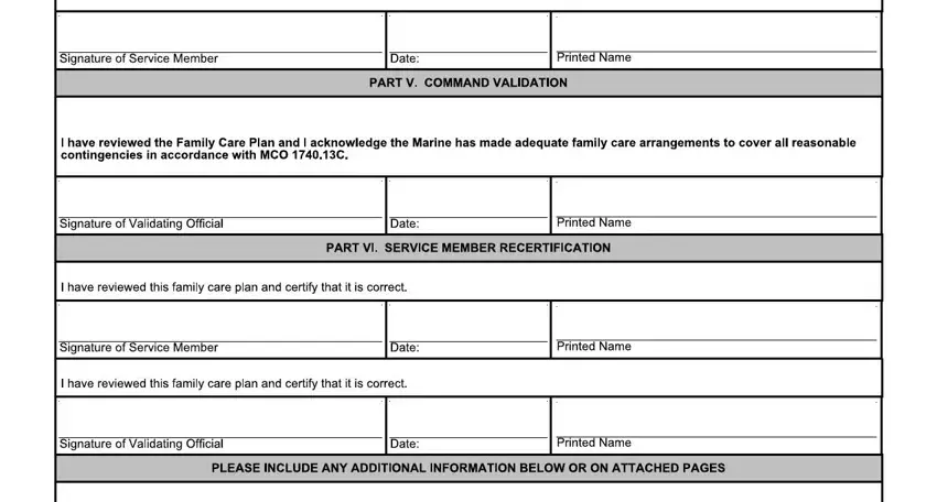 Completing family care plan usmc stage 5