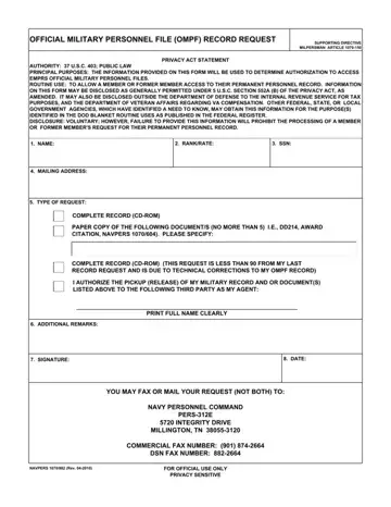 Navpers 1070 882 Form Preview