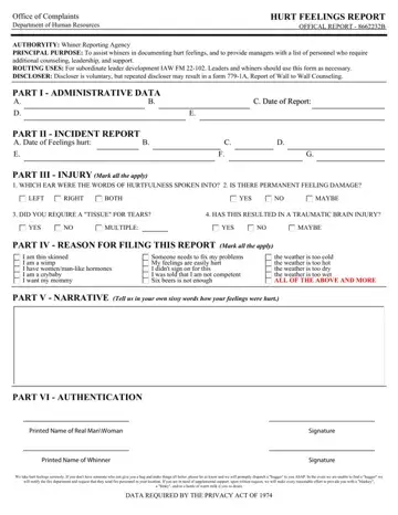 Navy Hurt Feelings Report Form Preview