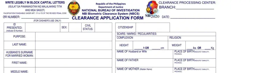 nbi clearance spaces to complete