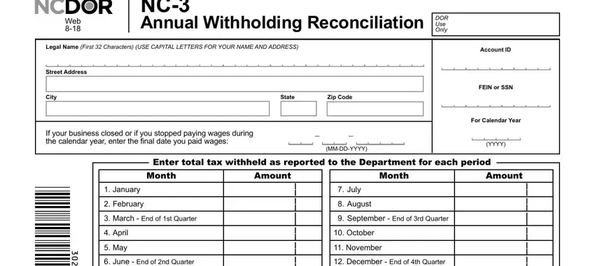 step 2 to filling out form nc 3