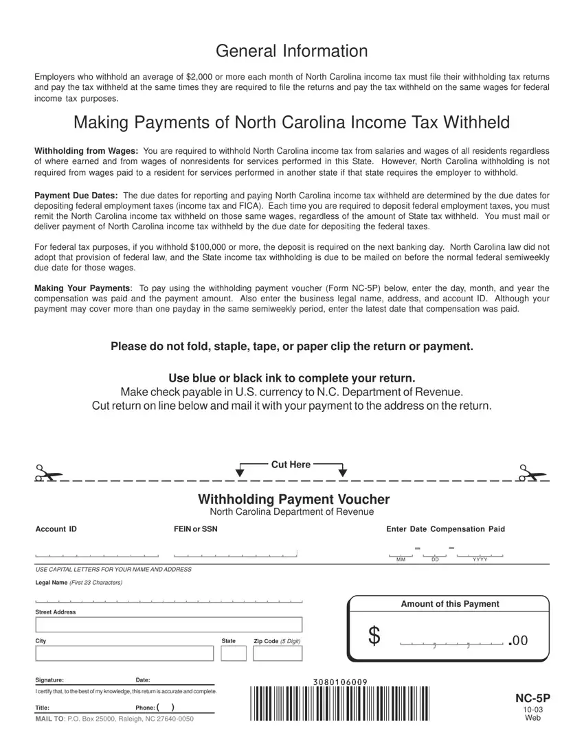 Nc 5P Form first page preview