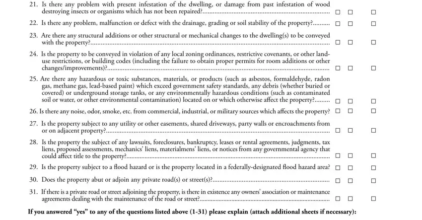 nc property disclosure  fields to fill