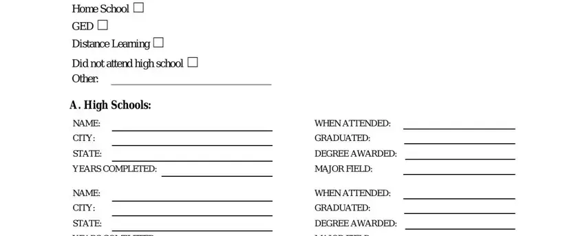 Filling in nc f3 form step 4