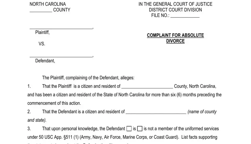 Filling in nc pro se packet part 2