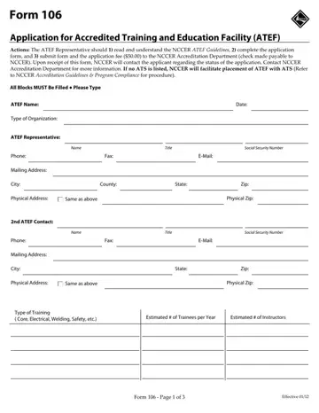 Nccer Form 106 Preview