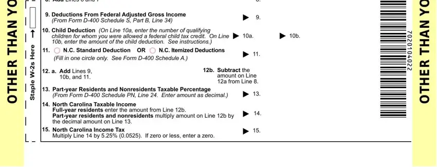 Completing d 400 form for north carolina part 3