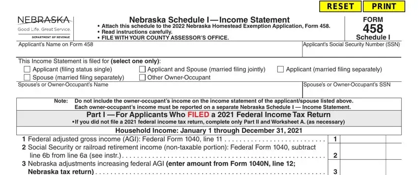 nebraska homestead exemption form 458 schedule 1 empty fields to complete