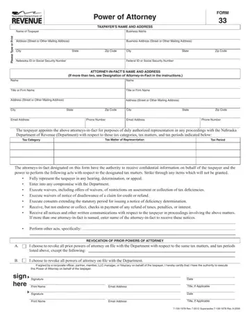 Nebraska Form 33 Preview