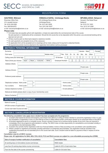 Netcare Paramedic Application Form Preview